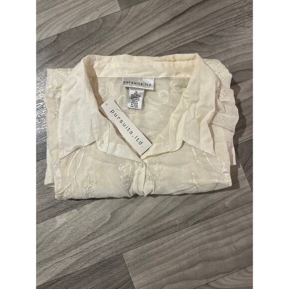 NWT Pursuits Sheer Floral Embroidered Woman’s Blouse Size XL - Picture 7 of 7